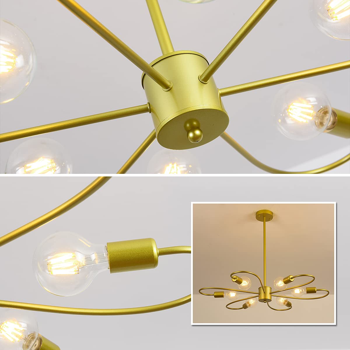 Garwarm 6-Light Irregular Mid-Century Modern Chandelier