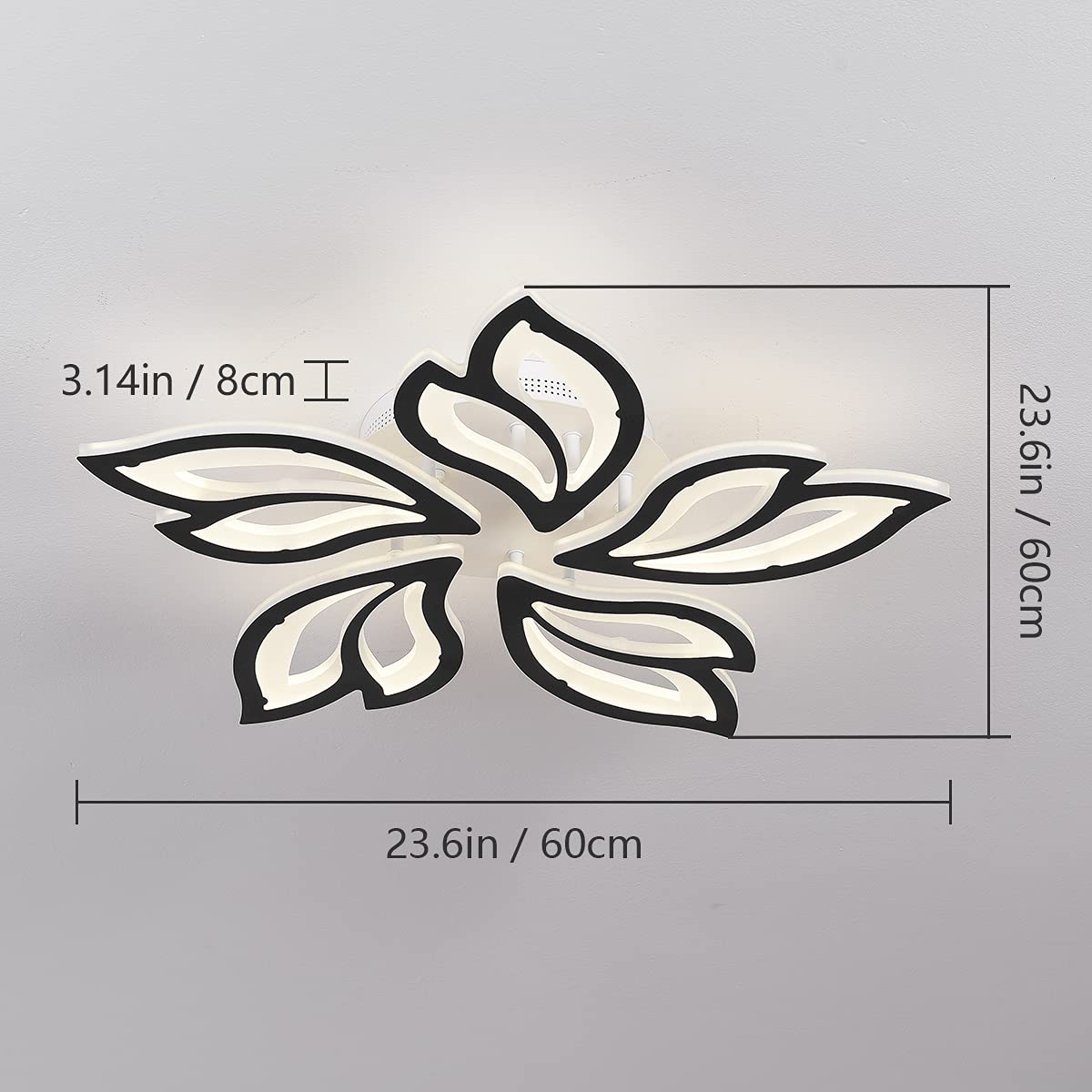 Garwarm 60W Modern Leaves LED Ceiling Light Fixture