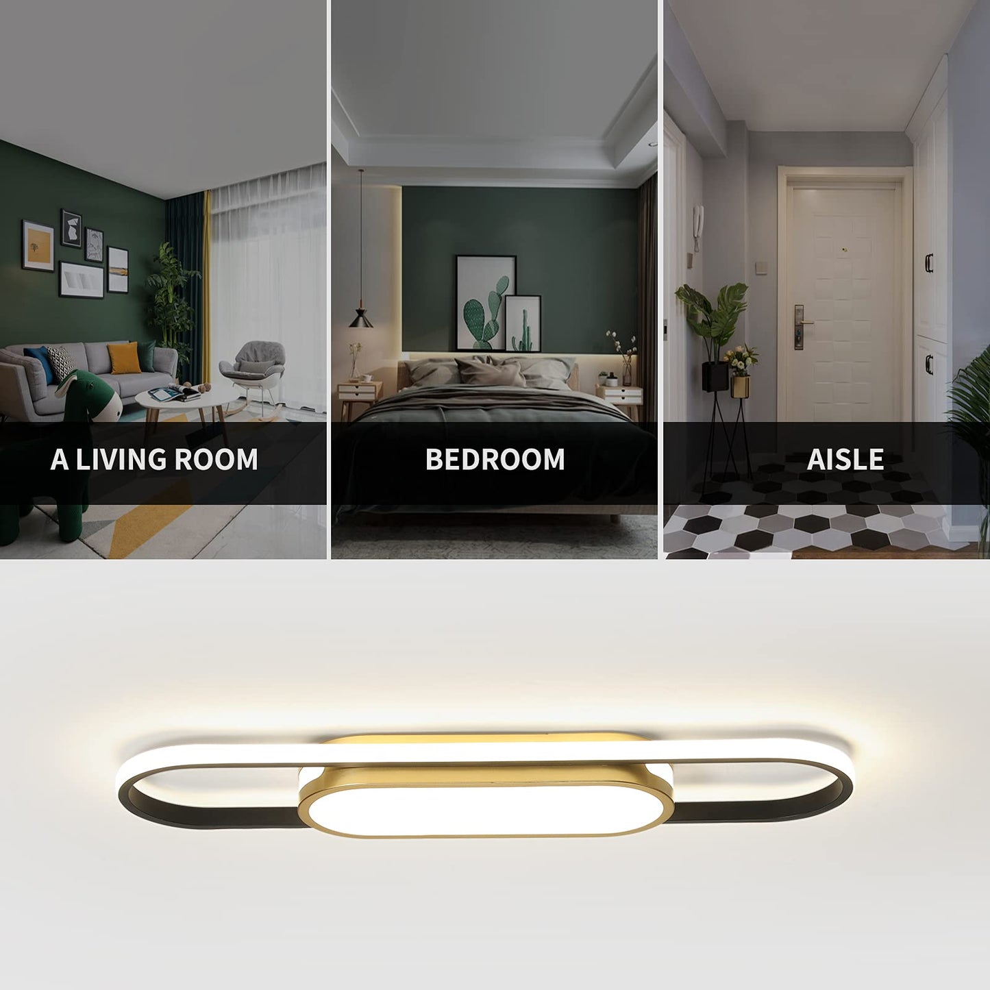 Garwarm Remote Control Dimmable Linear LED Ceiling Light