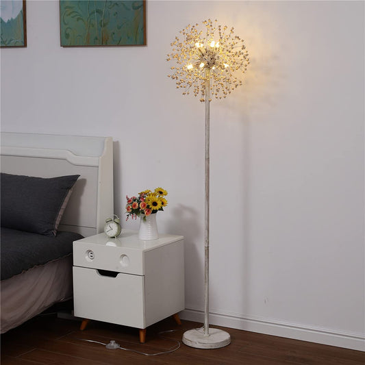 Garwarm Boho 8-Light Wood Bead Floor Lamp