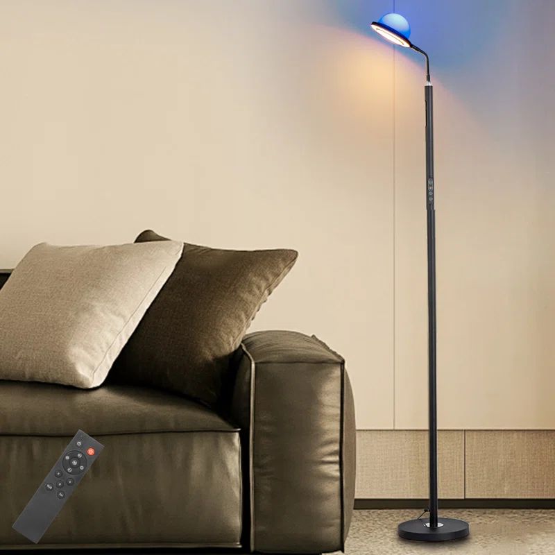 Garwarm 174cm Black RGB Dimmable LED Reading Floor Lamp