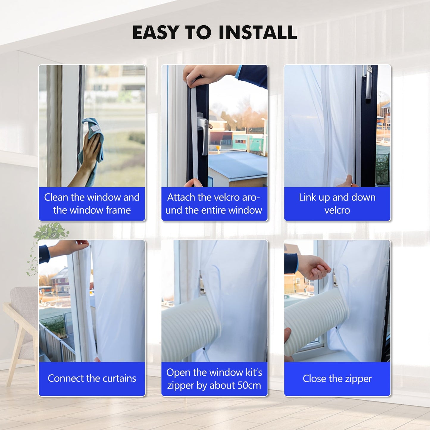 Window Sealing kit for Portable Air Conditioners, Waterproof White Air Conditioner Window Seal