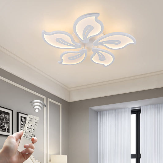 Garwarm Dimmable LED Flush Mount Ceiling Light with Remote Control for Living Room Bedroom YH6011-5W