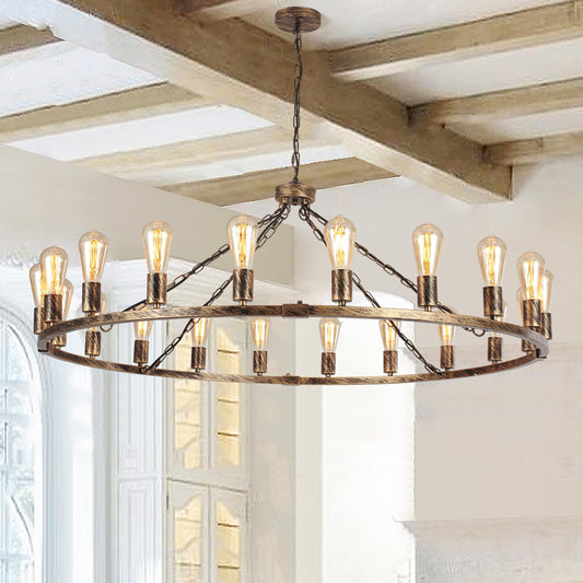 Garwarm 20-Light Wagon Wheel Chandelier