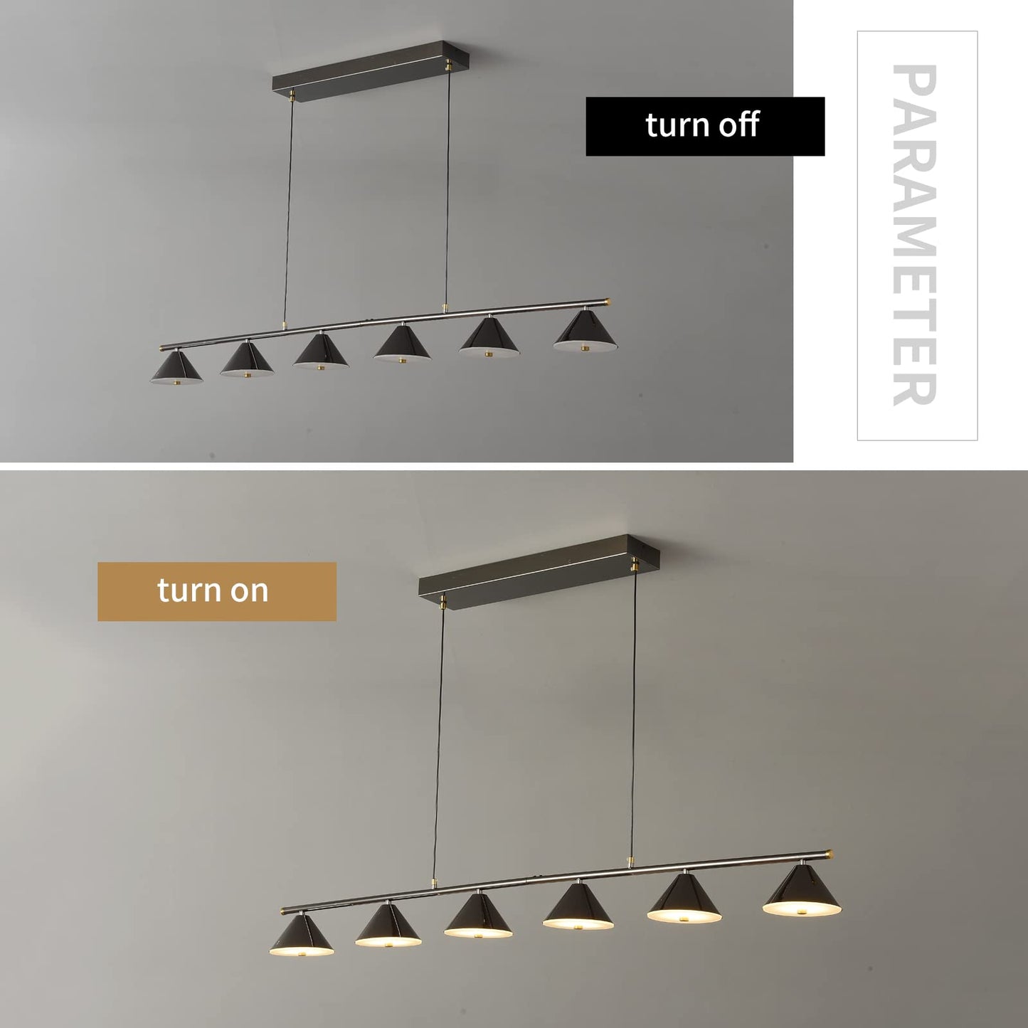 Garwarm Dimmable Black LED Pendant with Remote Control