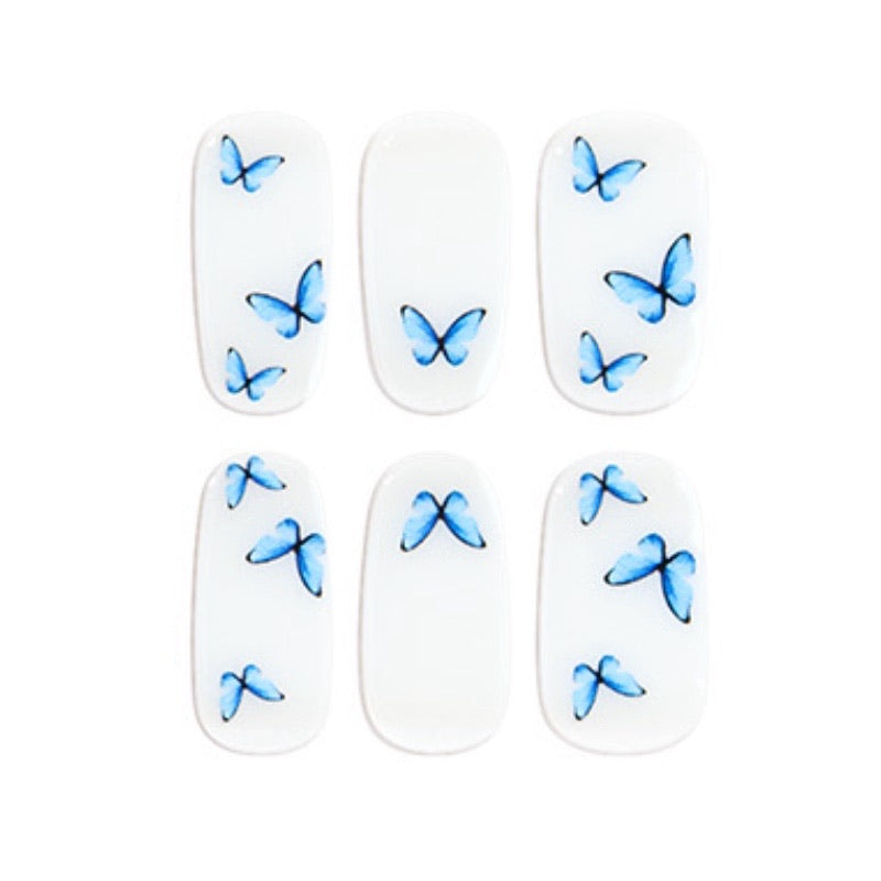 Free taster JM009 (6 stickers, UV light is required) Mioga’s Elegant Blue Butterfly Nail Wraps