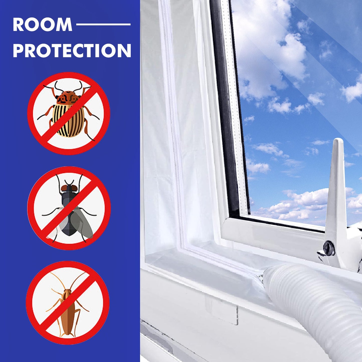 Window Sealing kit for Portable Air Conditioners, Waterproof White Air Conditioner Window Seal