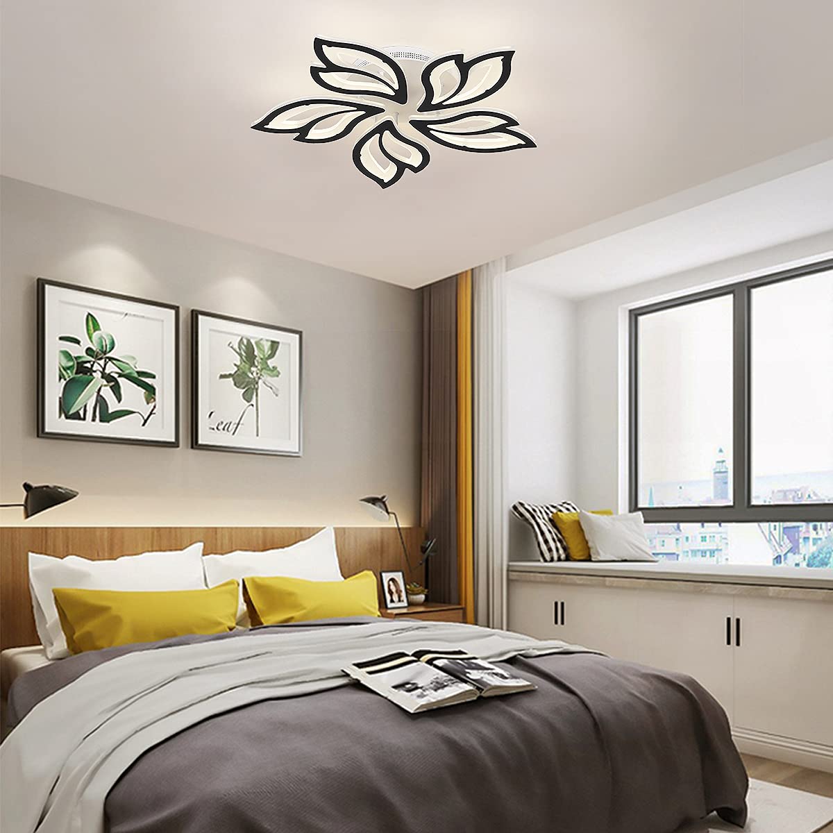 Garwarm 60W Modern Leaves LED Ceiling Light Fixture