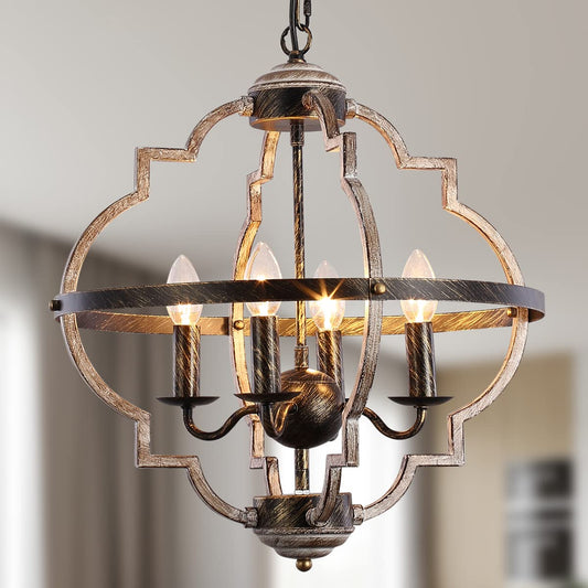 Garwarm 4-Light Farmhouse Orb Metal Pendant Light