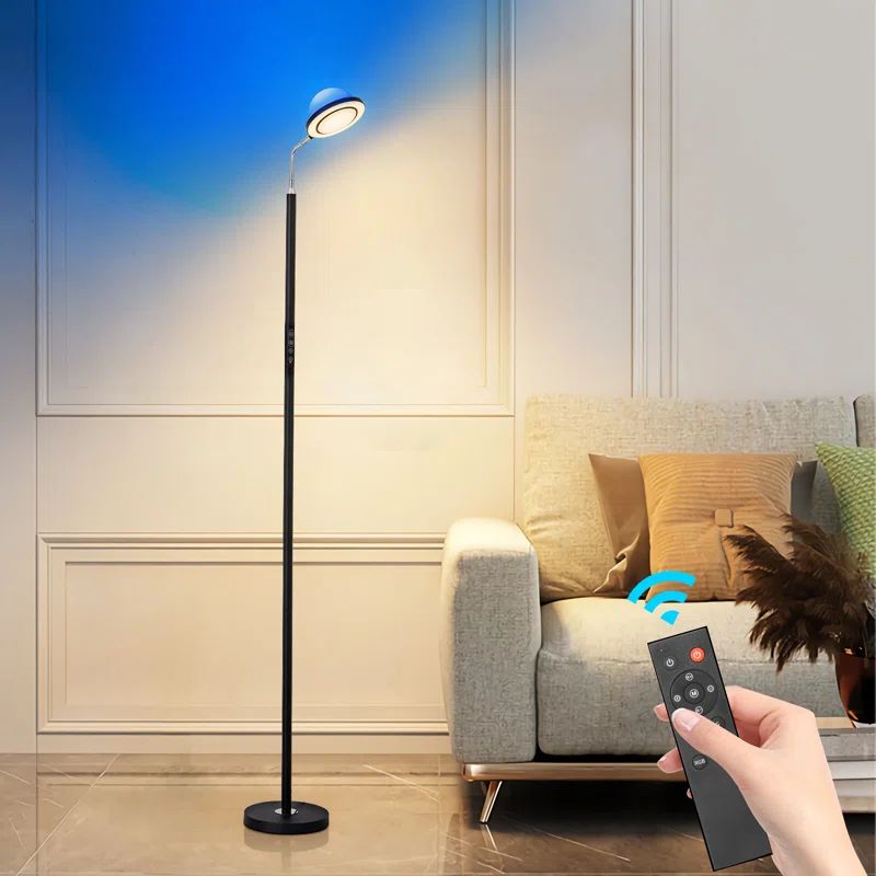 Garwarm 174cm Black RGB Dimmable LED Reading Floor Lamp