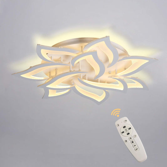 Garwarm 10-Head LED Dimmable Petal Ceiling Light with Remote White