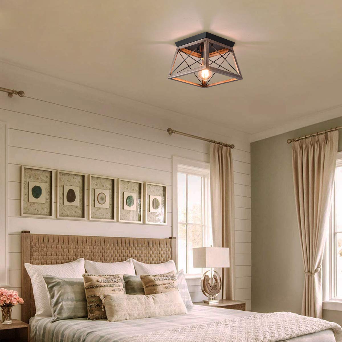 Garwarm Industrial Flush Mount Ceiling Light Mini Ceiling Lamp