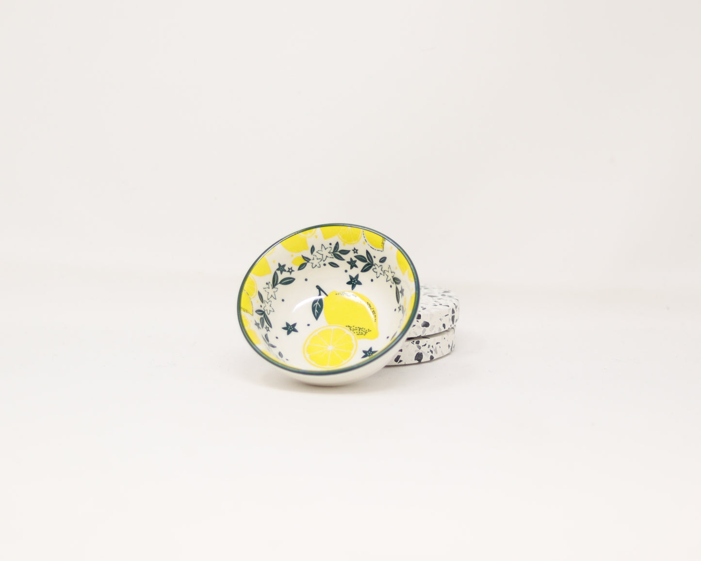 Copper coins ceramic plate-lemon