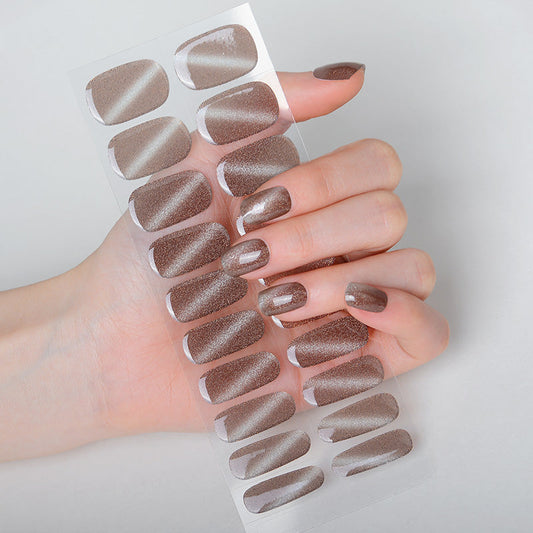 Mioga’s Shining Coffee Cat Eye Nail Wraps