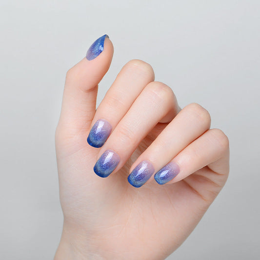 Mioga’s Shining Blue Cat Eye Nail Wraps