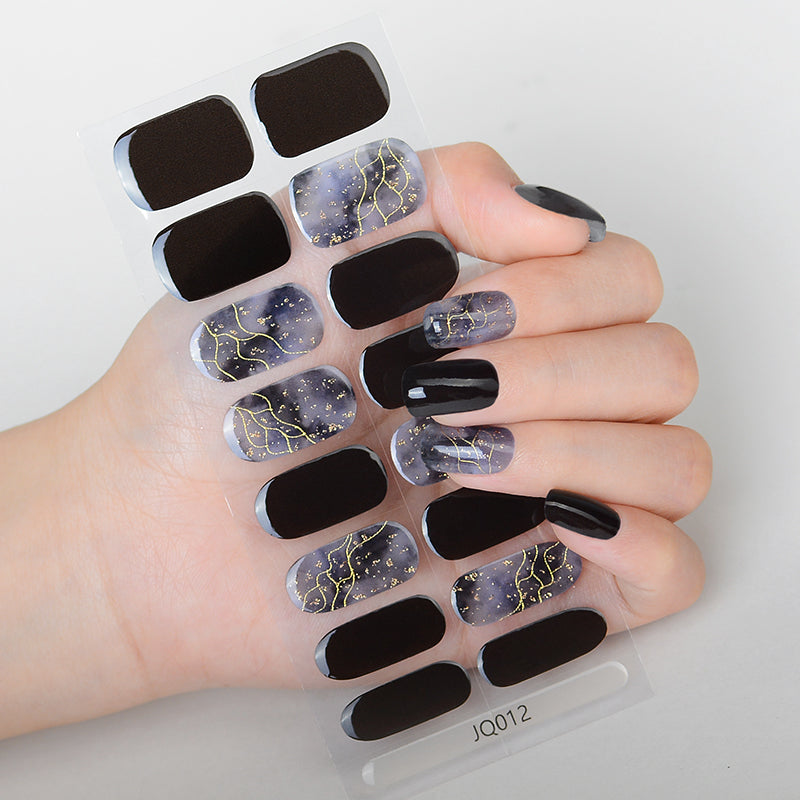 Mioga’s Black Marble Texture Nail Wraps