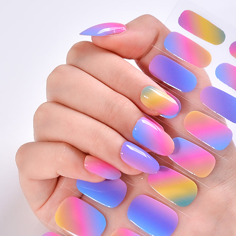 Mioga’s Rainbow Candy Cloud Nail Wraps