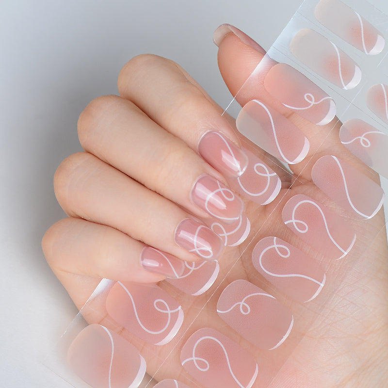 Mioga’s Blush Heart Swirl Nail Wraps