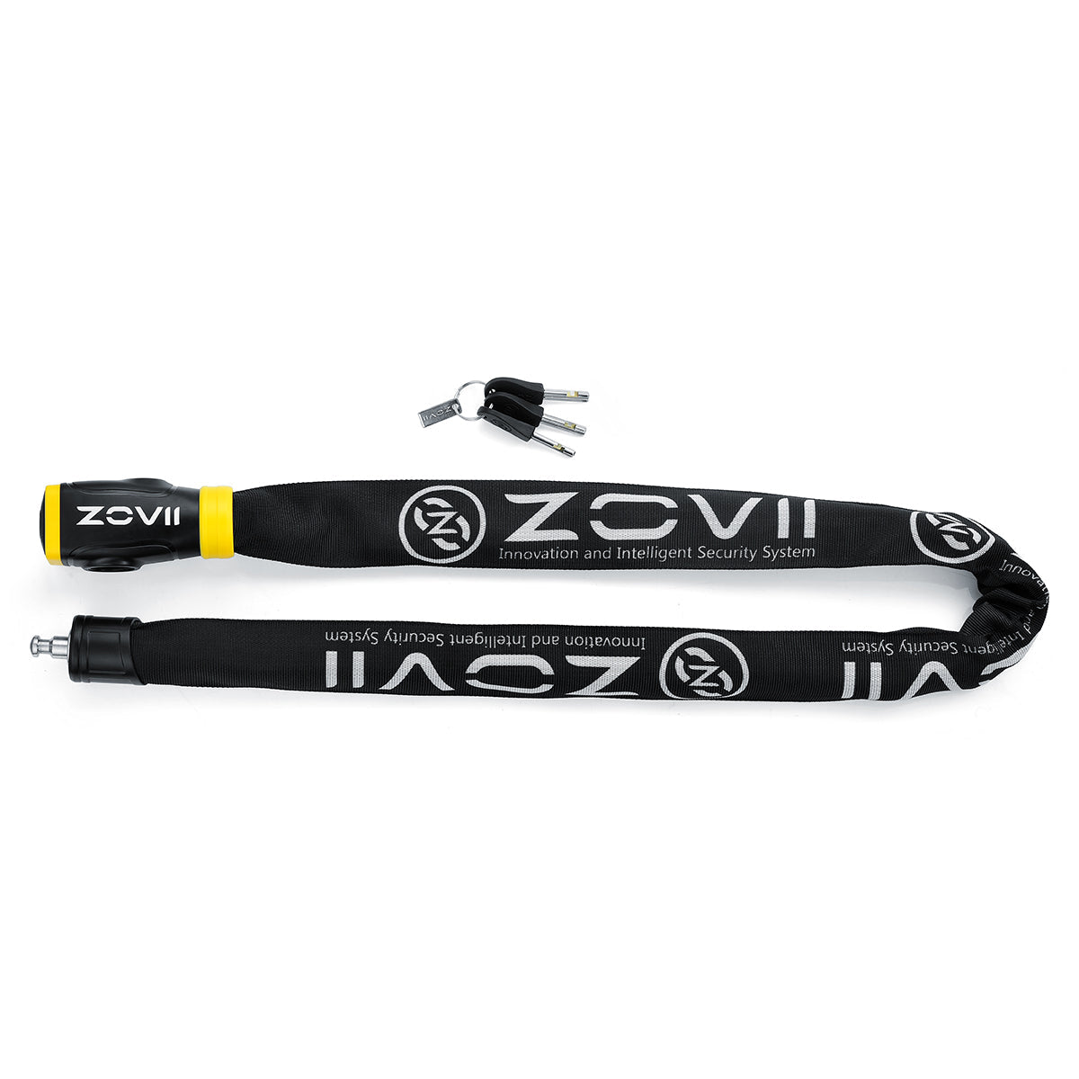 ZOVII Carbide Reinforced Stainless Steel Chain Lock with 120dB Anti-theft Security Alarm 8MM diameter 1200mm Length (ZCL08-120)