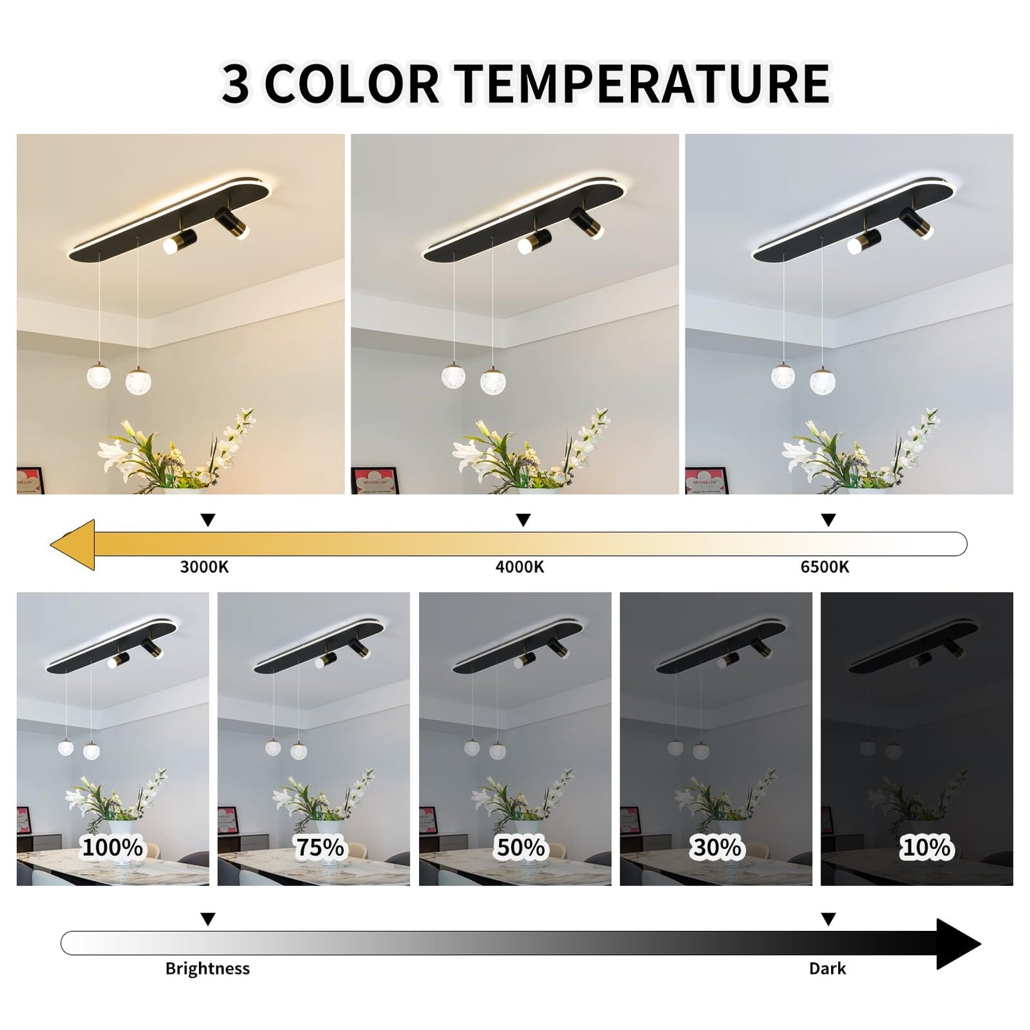 Garwarm Dimmable LED Pendant Light with Remote Control