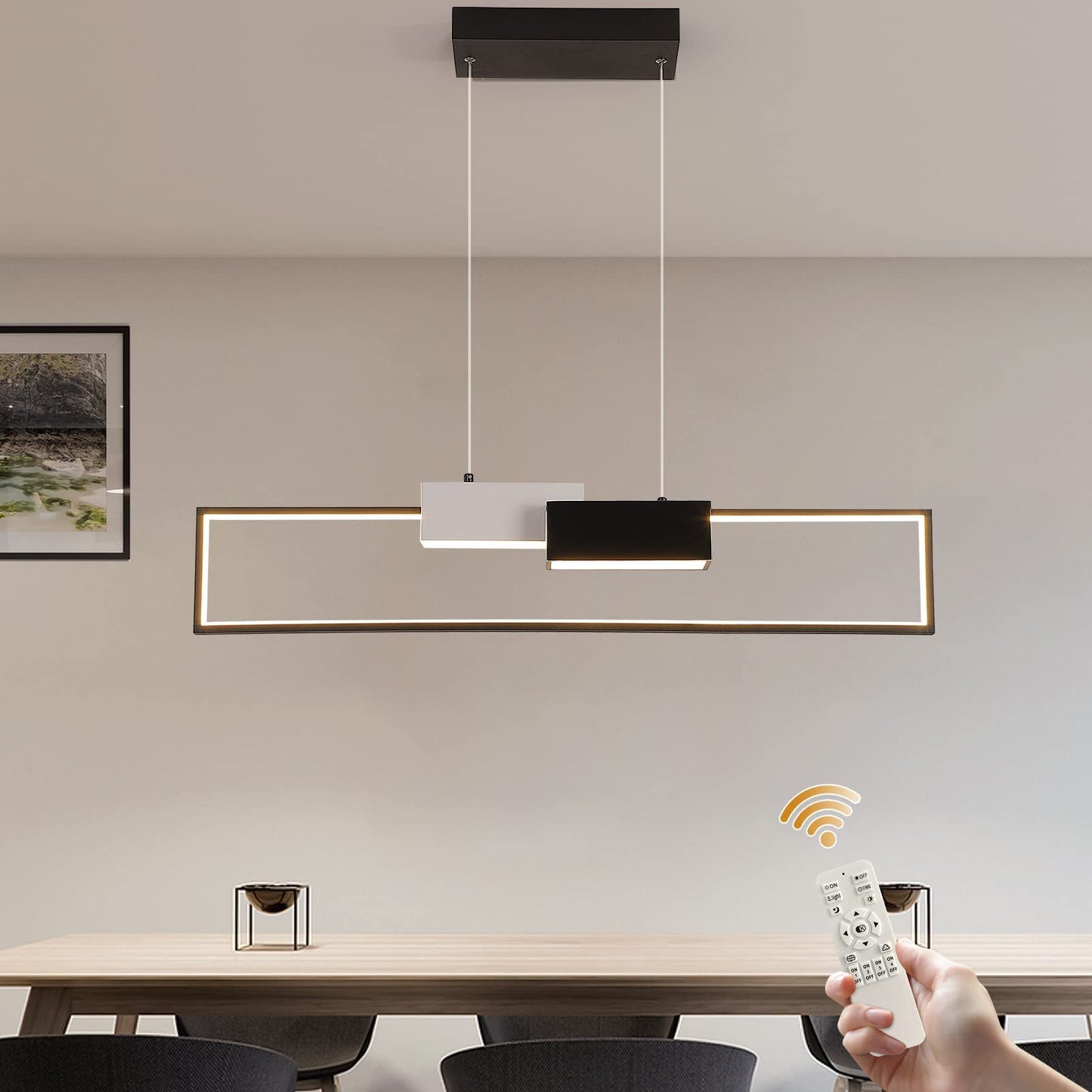 Garwarm Modern Dimmable LED Pendant Light with Remote