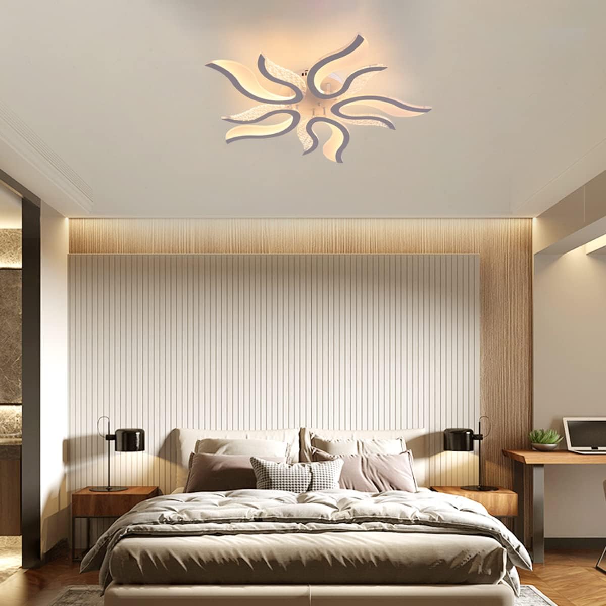 Garwarm LED Ceiling Light, 50W Flush Mount Ceiling Chandeliers Lights Fixture, Ceiling Lamp Chandelier for Living Room, Bedroom