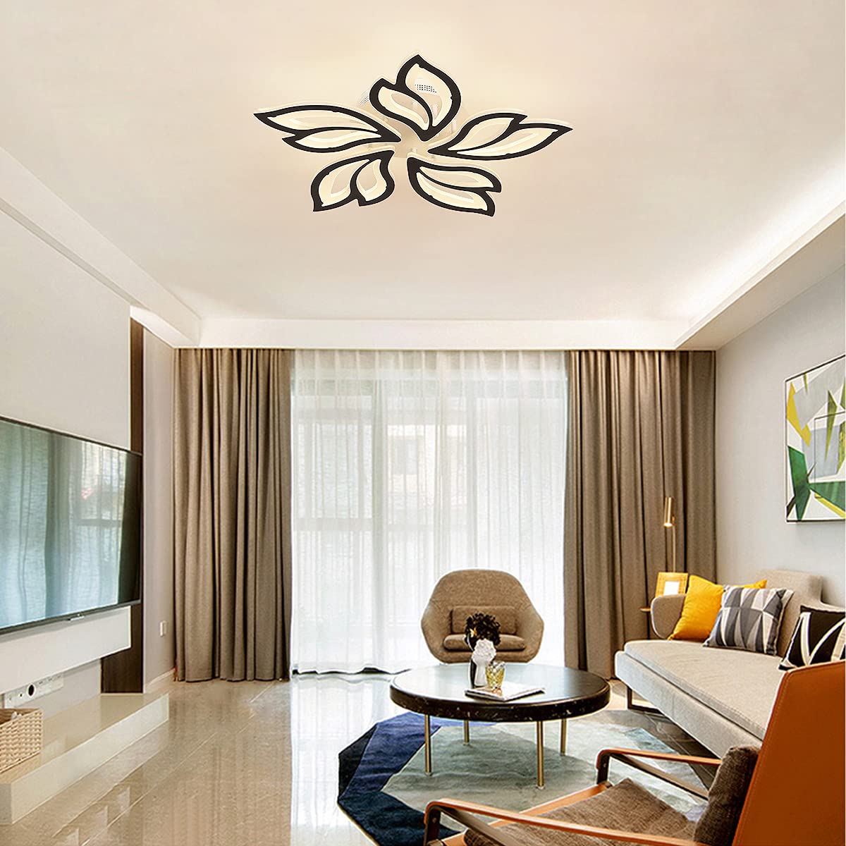 Garwarm 60W Modern Leaves LED Ceiling Light Fixture