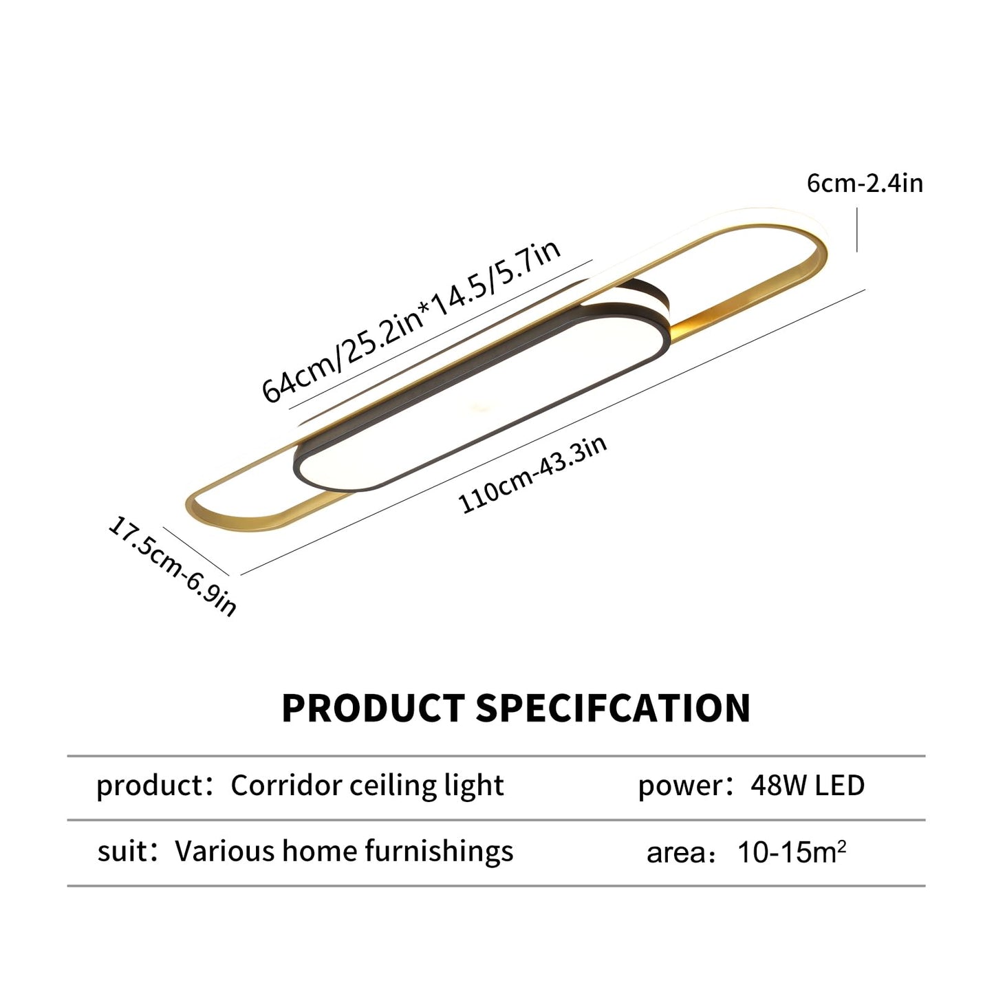 Garwarm Modern Dimmable Acrylic LED Ceiling Lamp with Remote Control