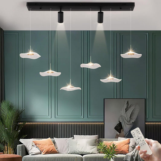 Garwarm 6-Leaf Black Dimmable LED Pendant Light