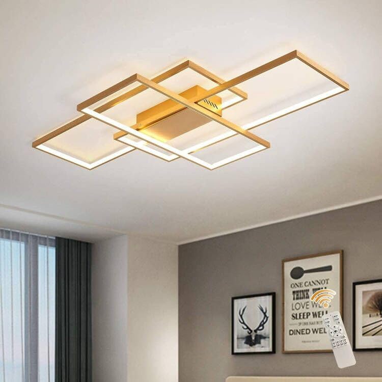 Garwarm Dimmable/Undimmable LED Ceiling Light, Modern Ceiling Lamps with Remote Control, 50W Chandelier Fixture for Living Room Bedroom