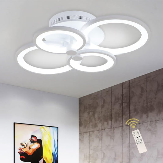 Garwarm 36W LED Ceiling Light Dimmable Flush Mount Metal Acrylic for Living Room or Bedroom